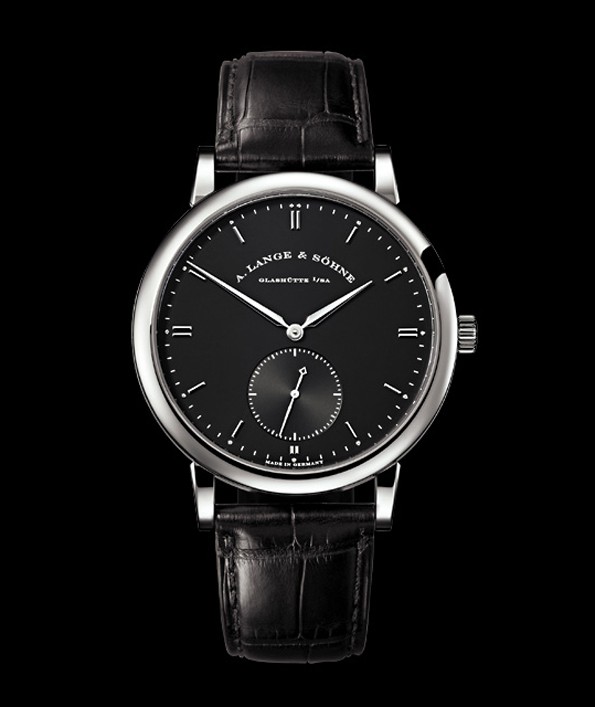 Simple design presents purity of black dials fake watches.