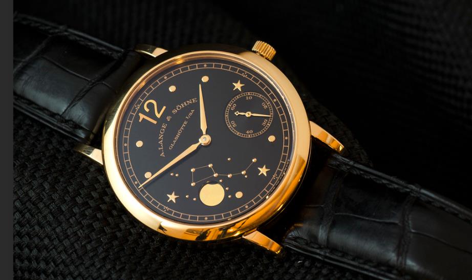 The 18k rose gold copy watches have black dials.