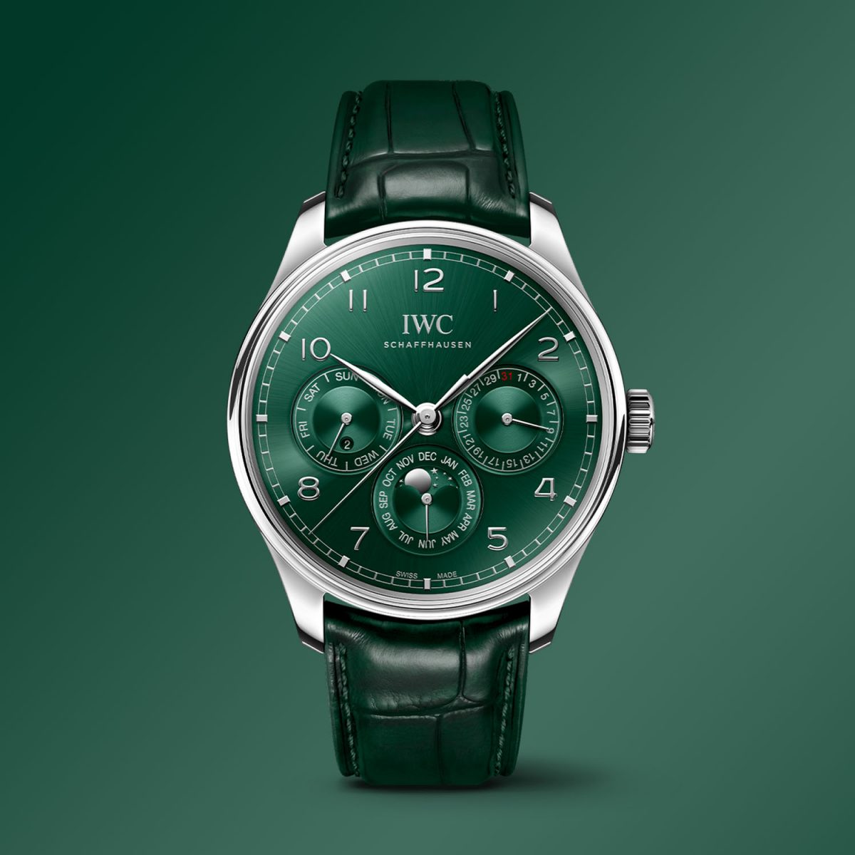 UK Perfect Replica IWC Adds Green to the Perpetual Calendar 42